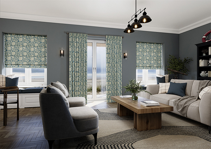 Land & Shore Rowallane, Teal - Twist&Fit Roman Blind - Image 7